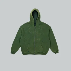 Minecraft Sketch Green Hoodie
