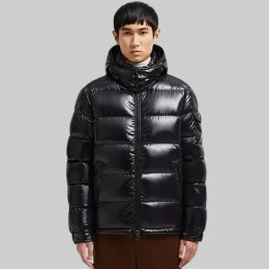 Moncler Maya Quilted Shell Hooded Down Jacket Black.