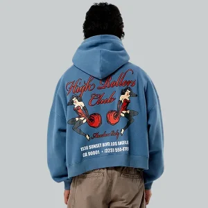 PacSun-High-Rollers-Club-Cropped-Blue-Hoodie