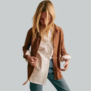 Sezane-Suede-Leather-Jacket-Brown