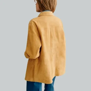 Sezane-Suede-Mustard-Leather-Jacket