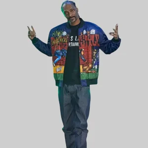 The Voice Show Snoop Dogg Doggy Style Blue Bomber Jacket.