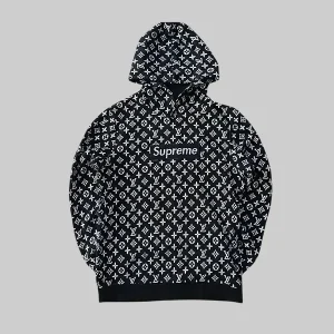 louis vuitton supreme hoodie black