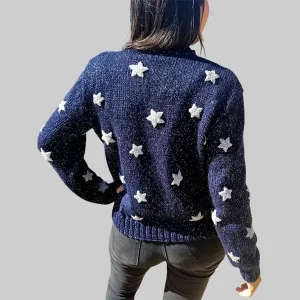 Coraline-Star-Glitter-Knit-Sweater-Blue