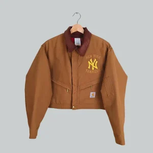 Vintage-Carhartt-X-NY-Yankees-Crop-Tan-Brown-Jacket.