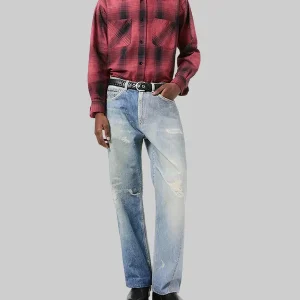 our legacy third cut Digital Denim Print blue jeans