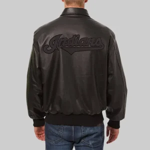 Cleveland-Indians-Black-Leather-Varsity-Jacket