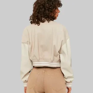 Womens-TW-Colorblock-Beige-Varsity-Jacket
