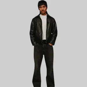 Mens Mutimer Black Leather Jacket