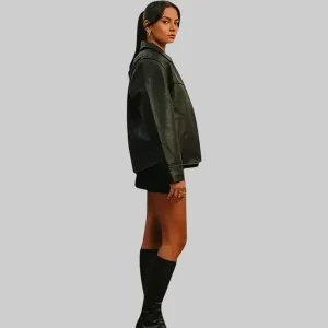 Women Mutimer Leather Jacket Front