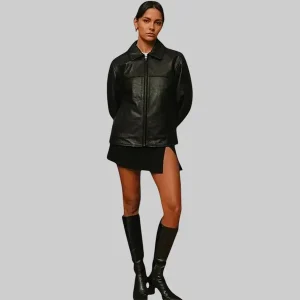 Women Mutimer Black Leather Jacket