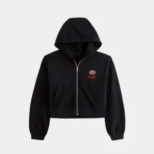 Womens-San-Francisco-49ers-Abercrombie-Fitch-Black-YPB-On-The-Go-6AM-Full-Zip-Hoodie