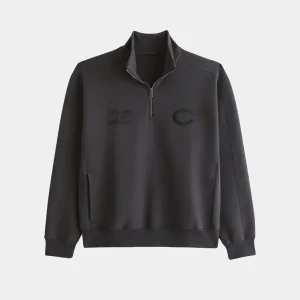 Mens-Abercrombie-Fitch-Black-Chicago-Bears-YPB-neoKNIT-MAX-Half-Zip-Top