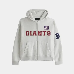 Mens-New-York-Giants-Abercrombie-Fitch-Gray-Fleece-Full-Zip-Hoodie