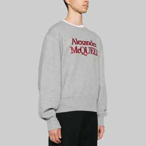 Alexander-McQueen-Embroidered-logo-Sweatshirt-Grey