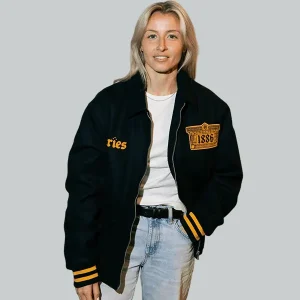 Leah-Williamson-Arsenal-x-Aries-Black-Wool-Bomber-Jacket