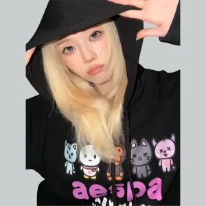 Aespa-x-A-Bathing-Ape-Baby-Milo-Hoodie-Black