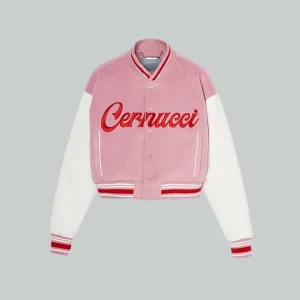 Cernucci Varsity Bomber Jacket Baby Pink