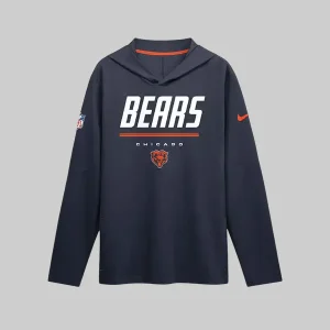 Chicago Bears Nike Sideline Game On Long Sleeve Hooded T-shirt