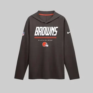 Cleveland Browns Nike Sideline Game On Long Sleeve Hooded T-shirt