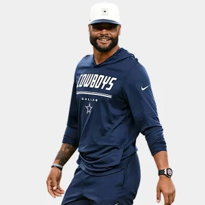 Dak-Prescott-Dallas-Cowboys-2026-Nike-Sideline-Navy-Dri-FIT-Hooded-T-Shirt
