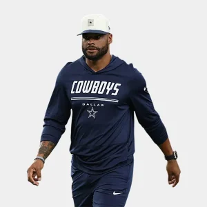 Dak Prescott Preseason 2026 Cowboys Long Sleeve Hooded T-Shirt