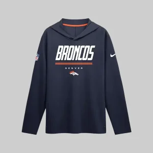 Denver Broncos Nike Sideline Game On Long Sleeve Hooded T-shirt