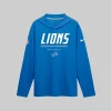 Detroit Lions Nike Sideline Game On Long Sleeve Hooded T-shirt