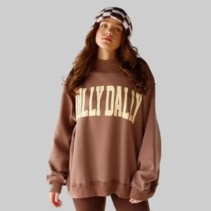 Dilly-Dally-Mock-Neck-Sweatshirt-Brown