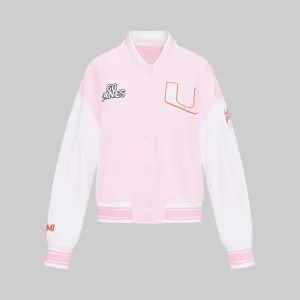 Fanatics-x-LoveShackFancy-Miami-Pink-Varsity-Jacket.