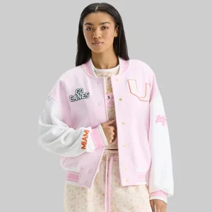 Fanatics x LoveShackFancy Miami College Varsity Jacket