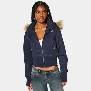 Hollister-Peyton-Twill-Fur-Collar-Hooded-Jacket-Blue