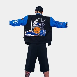 NBA-Jose-Alvarado-SLAM-Kicks-29-Custom-AND1-Black-And-Blue-Varsity-Jacket