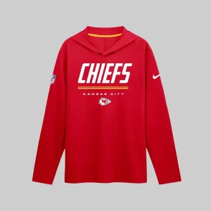 Kansas City Chiefs Nike Sideline Game On Long Sleeve Hooded T-shirt
