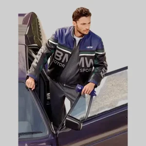 Kith-for-BMW-Motorsport-Purple-And-Black-Leather-Moto-Jacket.
