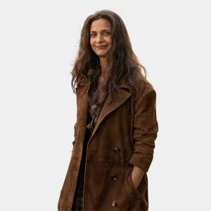 Zoe-2026-Lanterns-S01-TV-Series-Poorna-Jagannathan-Brown-Suede-Leather-Coat