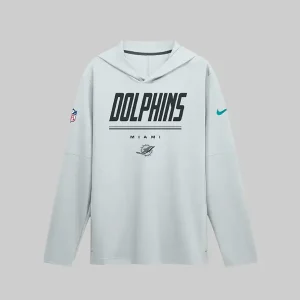 Miami Dolphins Nike Sideline Game On Long Sleeve Hooded T-shirt