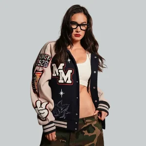 Mickey Mouse Wolves Club Rudy Navy Letterman Jacket