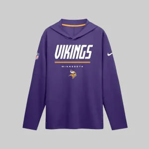 Minnesota Vikings Nike Sideline Game On Long Sleeve Hooded T-shirt