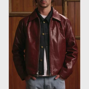 Mutimer Leather Jacket Bordeaux Sale