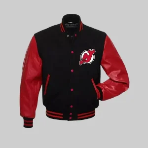 New-Jersey-Devils-Full-Snap-Jacket-Black-And-Red