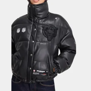 Off-Season-Chicago-Bears-Faux-Leather-Puffer-Jacket
