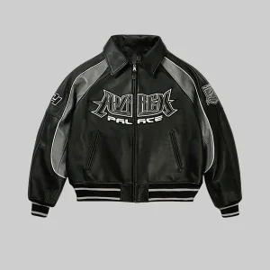Palace x Avirex Black Leather Jacket