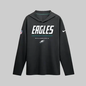 Mens-Nike-Black-Philadelphia-Eagles-Sideline-Game-On-Lightweight-Long-Sleeve-Hooded-Dri-FIT-Top