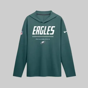 Philadelphia Eagles Nike Sideline Game On Long Sleeve Hooded T-shirt
