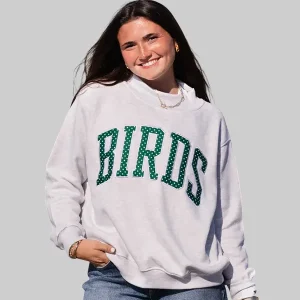 Philly Polka Dot Birds Mock Neck Sweatshirt