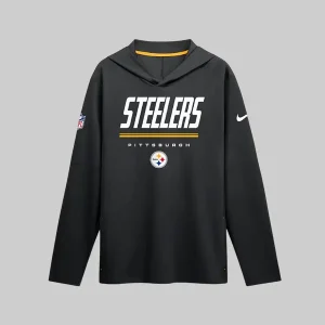 Pittsburgh Steelers Nike Sideline Game On Long Sleeve Hooded T-shirt