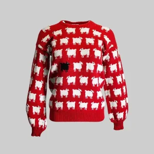 Princess-Diana-Red-Sheep-Sweater