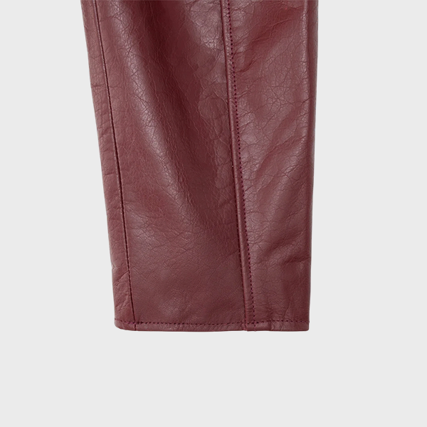 Red Leather Mutimer Linea Jacket