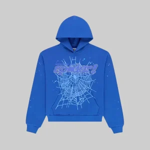 Sp5der-rhinestone-punk-V2-hoodie-Blue